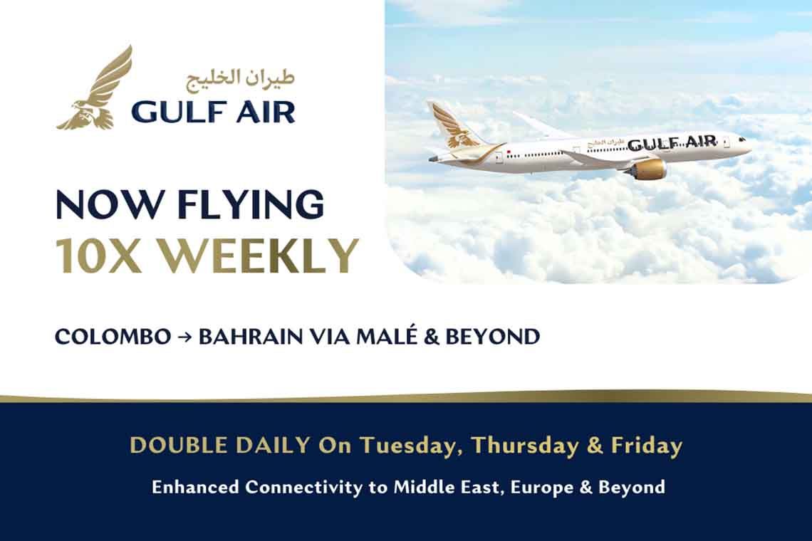 Gulf Air Increases Colombo Flights to 10 Weekly in Response to Strong Ramadan Travel Demand